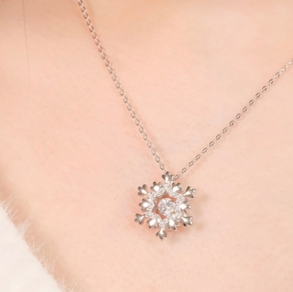 GRA Certified 0.50 Cttw Dancing Snowflake Moissanite Diamond Necklace - Picture 6 of 12